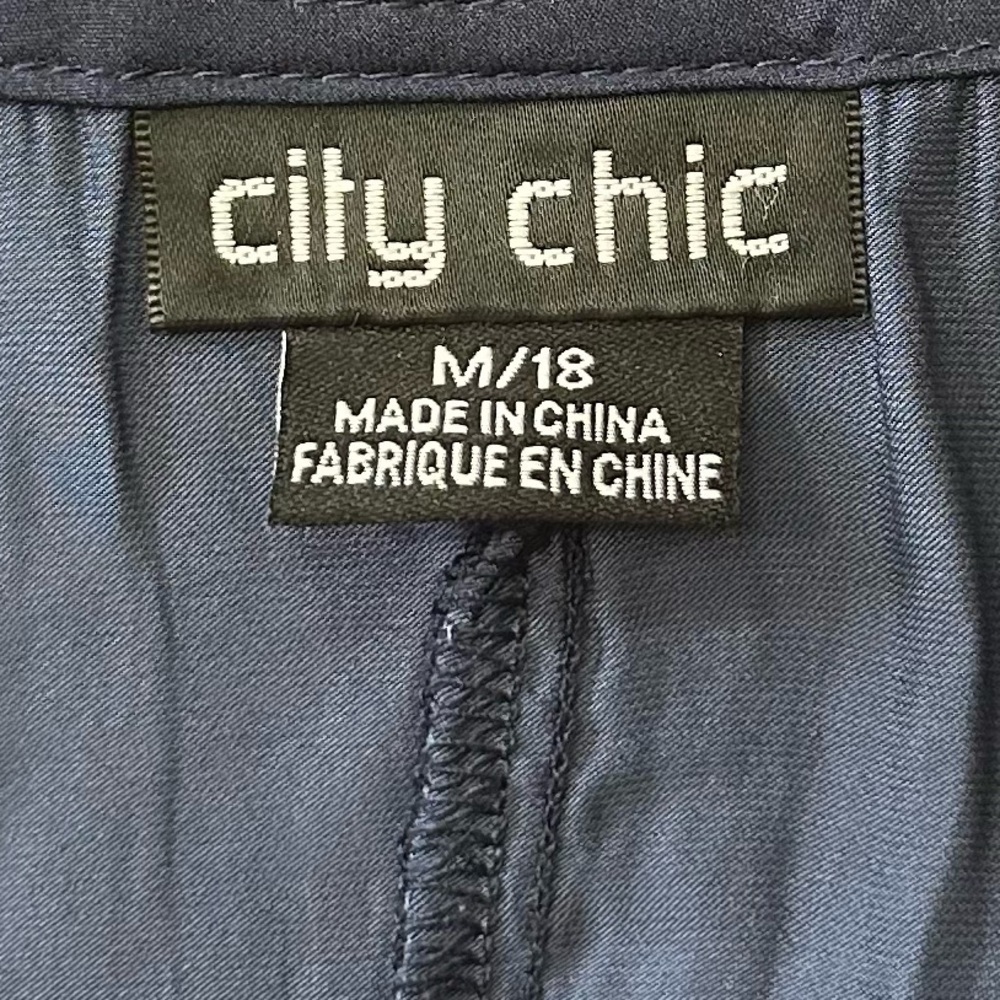 City Chic Navy Lace Back Silky Cami Top, 18/20 - Picture 5 of 7